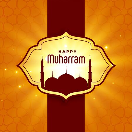 happy muharram islamic new year festival design backgroundのイラスト素材