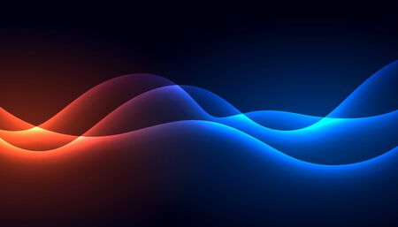 technology style glowing shiny wave background designのイラスト素材