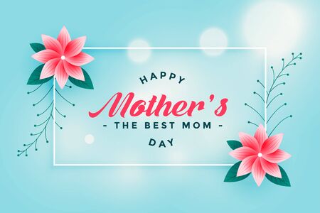 lovely happy mother's day flower greetingのイラスト素材