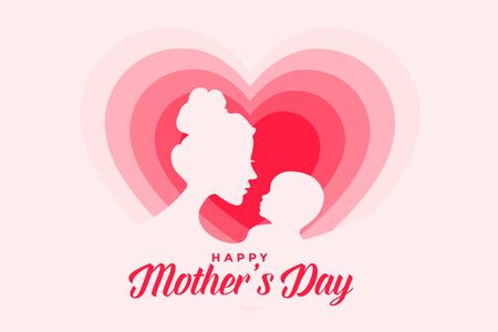 elegant happy mothers day card design with heartsのイラスト素材