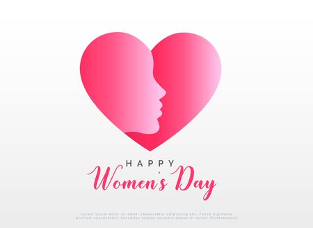 concept design with heart and face for happy women's dayのイラスト素材