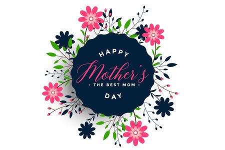happy mother's day decorative flower cardのイラスト素材