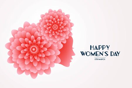 elegant happy womens day flower face concept designのイラスト素材