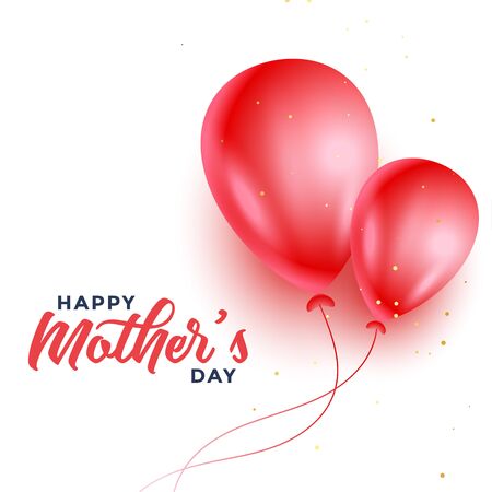 happy mothers day two red balloons background designのイラスト素材