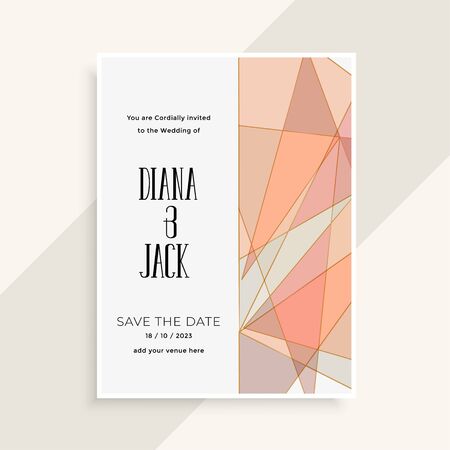 modern abstract geometric style wedding invitation cardのイラスト素材