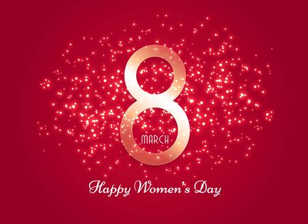 red women's day background with sparkle effectのイラスト素材