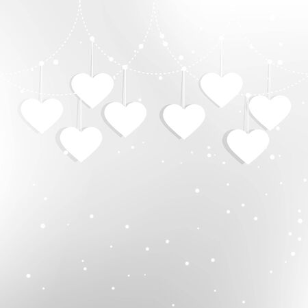 Happy valentines day white hearts background abstract design illustrationのイラスト素材