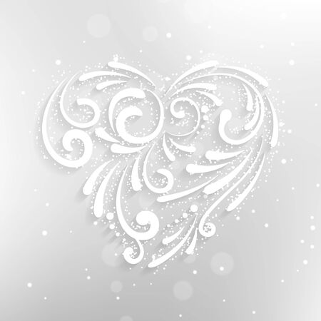 Happy valentines day decorative white hearts background abstract design illustrationのイラスト素材
