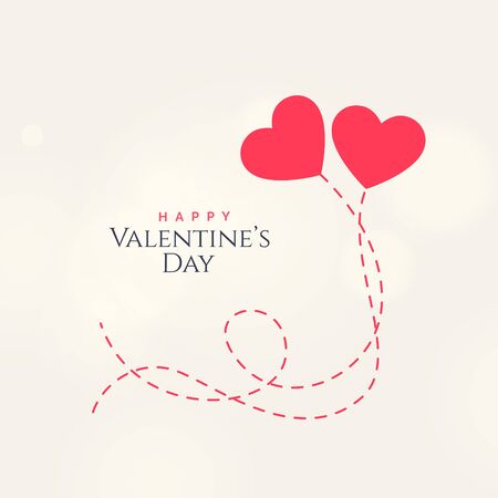 sweet valentine's day card design with two floating heartsのイラスト素材