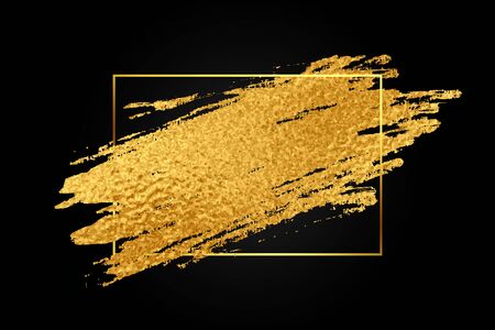 golden foil grunge texture frame background designのイラスト素材