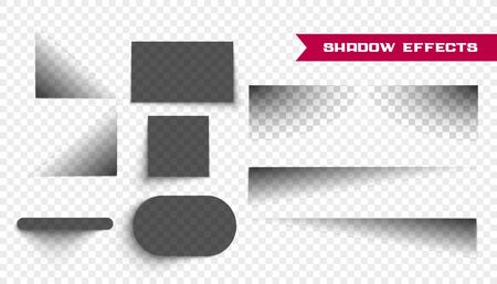 set of realistic shadows on transparent backgroundのイラスト素材