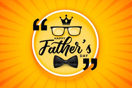 happy fathers day celebration card with crown bow and spectacleのイラスト素材