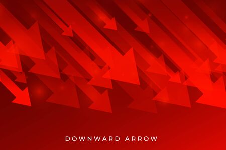 red business downfall arrow showing downward trendのイラスト素材