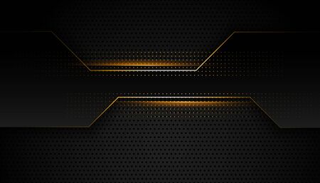 black and golden premium geometric background designのイラスト素材