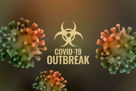 covornavirus pandemic outbreak background with 3d virus cellsのイラスト素材