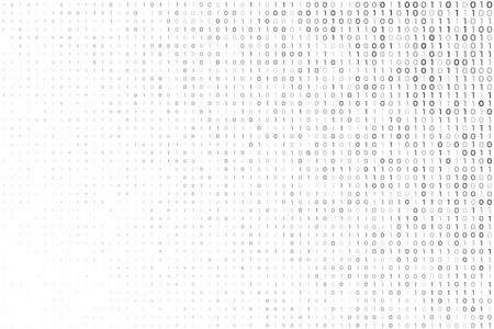 digital white background with binary code numbersのイラスト素材