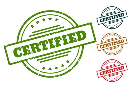 certified rubber stamp seals for approved productsのイラスト素材