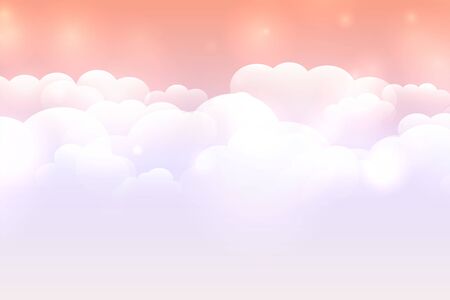 dreamy cloud background with pastel color skyのイラスト素材