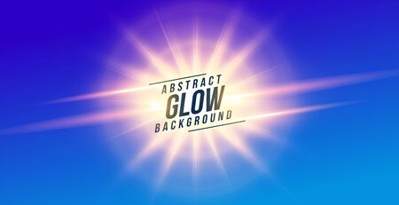 abstract glowing light rays on blue backgroundのイラスト素材