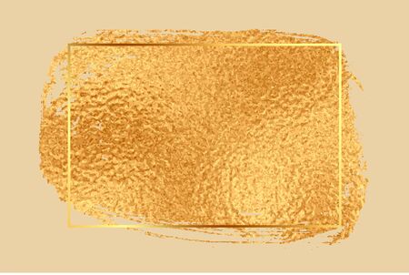 shiny golden foil texture empty frame backgroundのイラスト素材