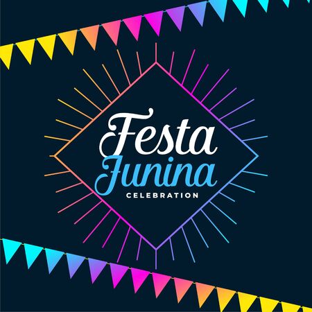 festa junina holiday background with colorful garlands decorationのイラスト素材