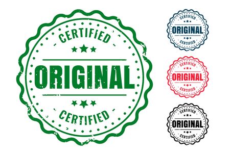 original and certified quality rubber seal stamps setのイラスト素材