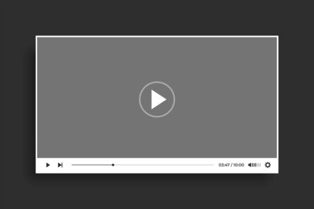 flat style white video player modern template designのイラスト素材