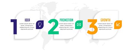 three steps modern number infographic template designのイラスト素材
