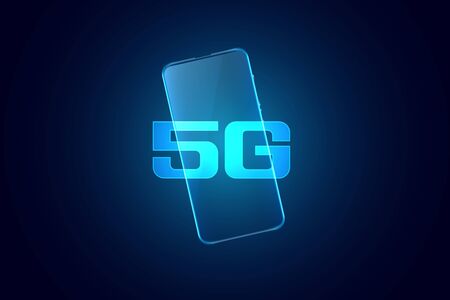 5G fifth generation mobile superfast technology background designのイラスト素材