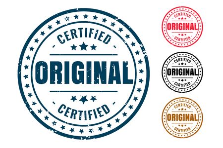original certified product rubber stamp set of fourのイラスト素材