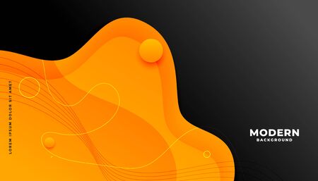 yellow and black fluid style wallpaper background designのイラスト素材