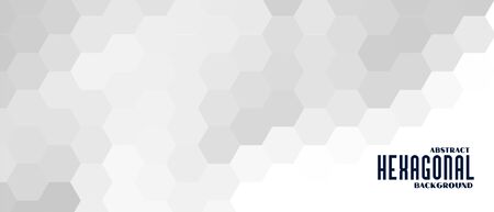 gray and white hexagonal pattern banner designのイラスト素材