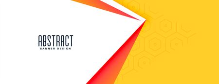 elegant 3d style yellow color geometric banner designのイラスト素材