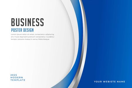 business poster design with elegant blue curve shapesのイラスト素材