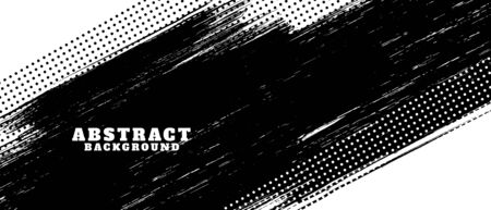 black and white grunge brush stroke texture backgroundのイラスト素材