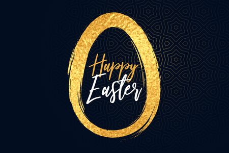 happy easter golden textured egg design backgroundのイラスト素材