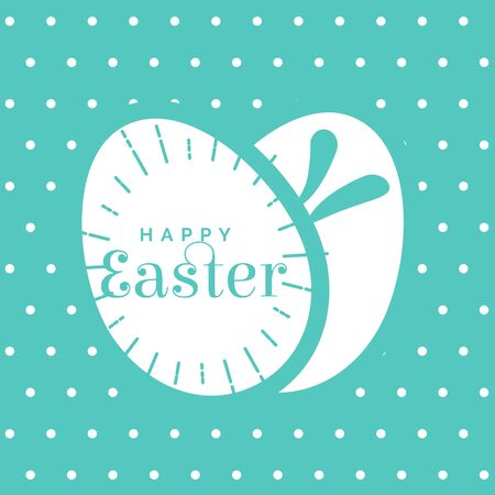 blue background with happy easter lettering and rabbit eggsのイラスト素材