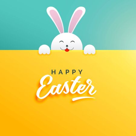 cute background of rabbit for happy easterのイラスト素材