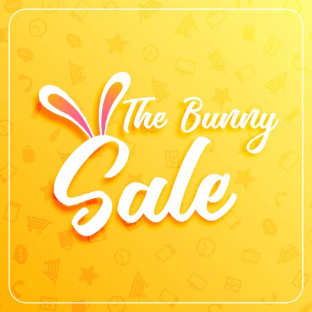 cute easter sale banner design with bunny earsのイラスト素材