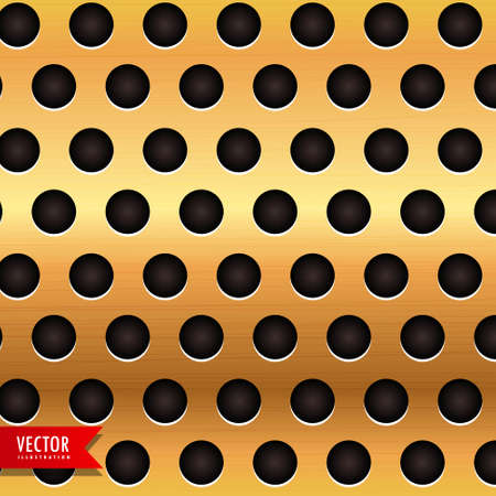 Illustration for golden backgroud with circular holes - Royalty Free Image