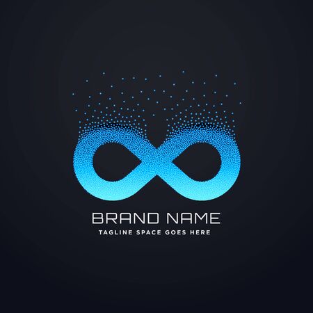 digital infinity icon design with particles