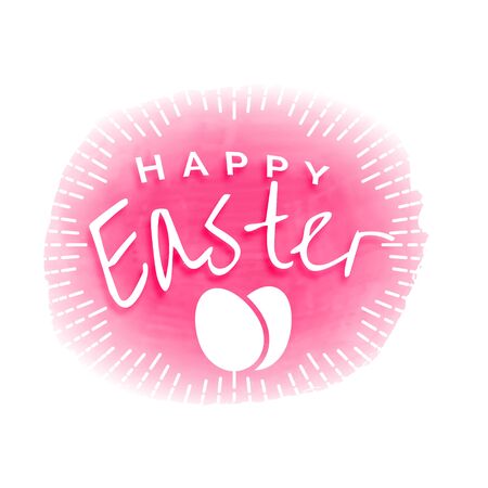 pink happy easter watercolor backgroundのイラスト素材