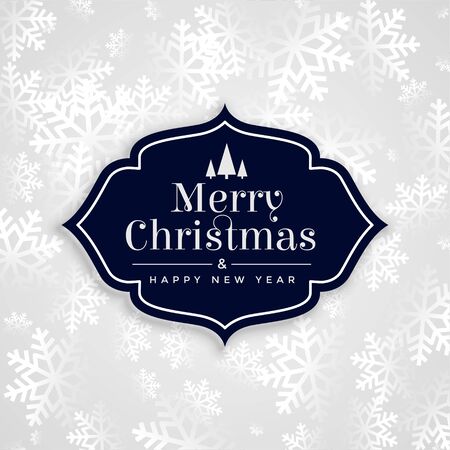 merry christmas elegant white snowflakes card designのイラスト素材