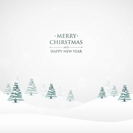 Beautiful Merry christmas greeting card with treesのイラスト素材