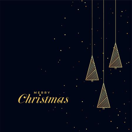 black background with golden christmas tree designのイラスト素材