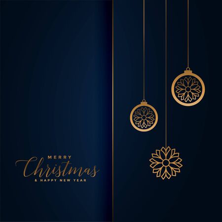premium christmas festival greeting in royal blue and gold colorのイラスト素材