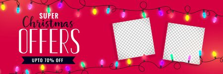 christmas sale banner with image spaceのイラスト素材