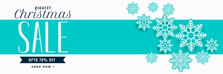 awesome christmas sale banner with snowflakes decorationのイラスト素材