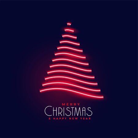 creative neon shiny christmas tree designのイラスト素材