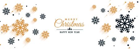 white christmas banner with snowflakes decoration designのイラスト素材